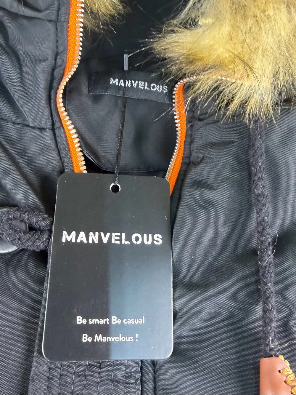 🧥 NWT Manvelous Black Parka — Fur Hood 🧥